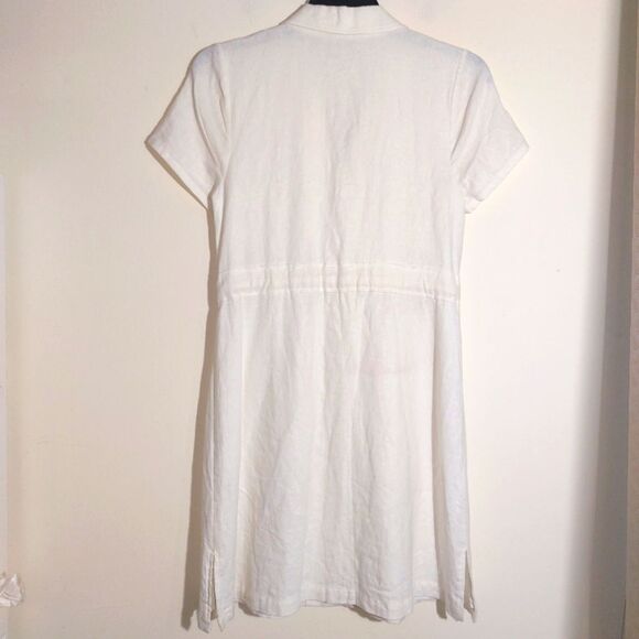 ModCloth Women's Linen Blend Enthralled Again Ivory Shirt Dress Size M EUC - Picture 7 of 11